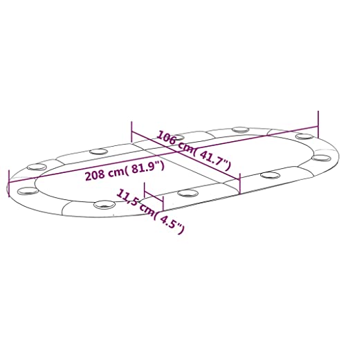 LXYZWRW Tische 10 Spieler Folding Poker Tischplatte Blau 208x106x3cm Poker & Spiele Tische – Bild 7
