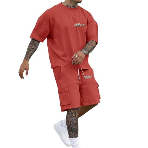 T-shirt lettre homme en coton respirant ample pour l'été