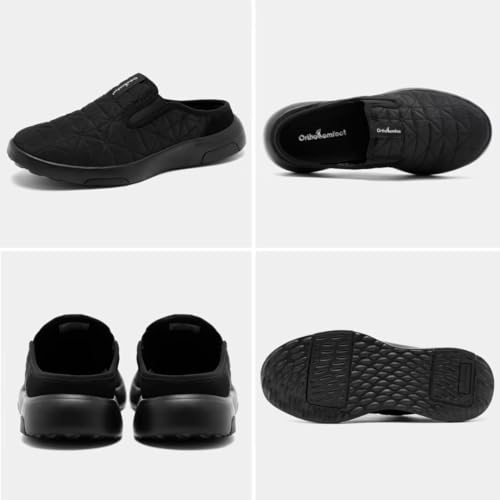 OrthoComfoot Comfortable Mens Casual Walking Shoes, Arch Support Slip On Loafers for Plantar Fasciitis, Orthopedic Slippers for Extra Cushioning and Foot and Heel Pain Relief