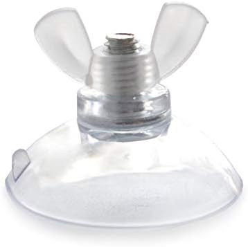 M6 - D 4.4 cm (D 1.73") Strong Transparent Screw Suction Cup Hook 5 Piece/Pack (6-Clear Wing)