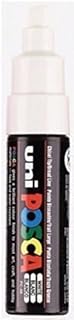 Posca PC-8K White Colour Paint Marker Pen Fabric Metal Glass 8mm Broad Chisel Nib Tip Writes On Any Surface Metal Glass Wood Fabric Plastic Stone (Pack Of 1)