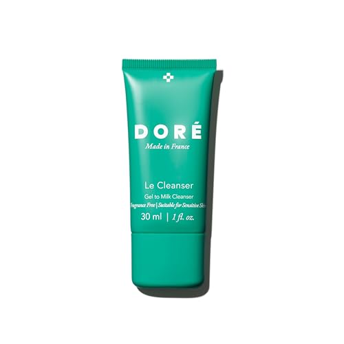 Image of Dore - Le Cleanser Gel to Milk Daily Face Cleanser | Gentle Hydrating Cleaner for Dry & Sensitive Skin | Makeup Remover for Women & Men for Face (1 fl oz | 30 ml)