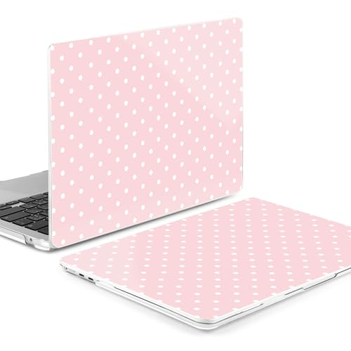Image of MEEgoodo Case for M5 /M4 /M3 /M2 MacBook Air 13 inch 2026 2025 2024 2022, Fit Model A3449 /A3240 /A3113 /A2681, Case Compatible with MacBook Air 13.6-inch, Pink & Polka Dots
