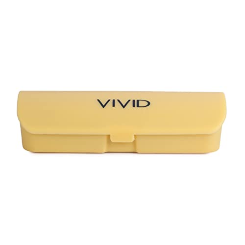 Image of VIVID Vision Unisex Adult Eyewear Specs Case Cover | Screw Driver | Free Cloth | Protect Eye Glasses | Plastic | Spectacles | Cases | AP-394 | 3 IN 1 | Lemon
