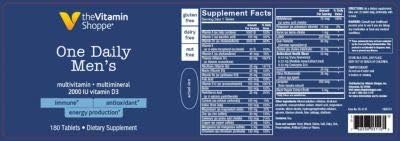 Miniatura 4 de The Vitamin Shoppe One Daily Multivitamínico para hombre 180 tabletas