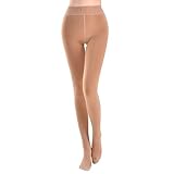 Blostirno Women's Fleece Lined Tights Thermal Pantyhose Leggings Opaque Winter Warm Thick Stockings Tights(Camel Tan Footed XS/S)