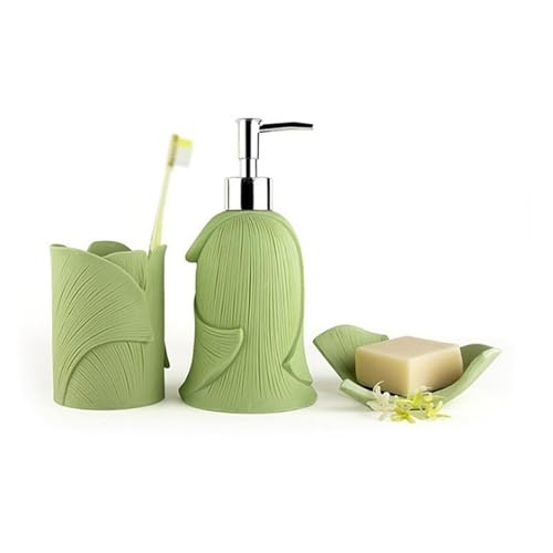 Juego de baño con botella dosificadora de piedra arenisca natural 2