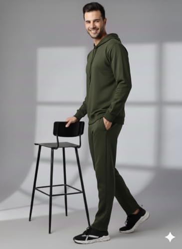 Image of Mack Jonney Solid Track Suit for men | Co-ord Set | Warm Fleece Tracksuit Set | Full Sleeve Hoodie