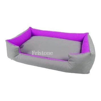 Fristone Reversable Purple,Grey Color Ultra Soft Ethnic Designer Velvet Bed for Dog/Cat (Export Quality) Size : Large