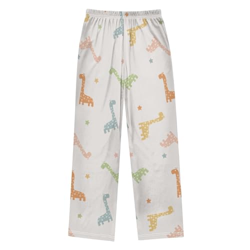 Colorful Giraffe Boys Pants Boys Athletic Pants Long Pant for Boywith Pockets Wide-Leg Size 6-14Y2