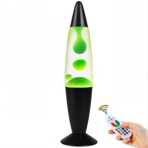 ORDERSOON Remote-Controlled 13" LED Magma Liquid Motion Lamp - 16 Color Changing, Relaxing Night Light, Perfect Home Decor Gift for All Ages(Black)