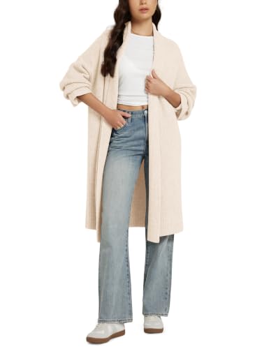 ODODOS Women's Cardigan Sweater Longer Length Open Front Drape Coatigan Warm Soft Knit Long Sleeve...