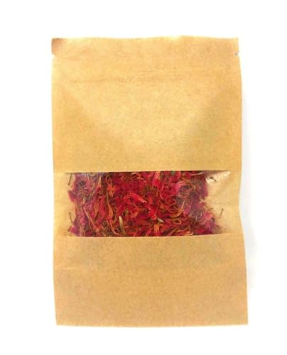 Wild Bergamot Petals – Pure, Dried, Natural Scarlet Beebalm Petals (Monarda Didyma) - Net Weight: 0.1oz/3g - Edible, Extremely Rare - Beautiful Eyecatcher in Tea Blends and Salads