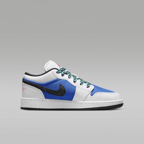 Air Jordan 1 Low SE Big Kids' Shoes (FQ8042-100, White/Hyper Royal/Hyper Jade/Black) Size 63