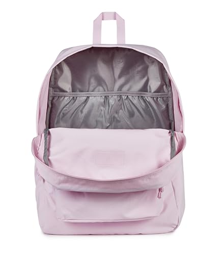 Image of JanSport Superbreak Plus FX Backpack - Work, Travel, or Laptop Bag with Water Bottle Pocket, JanSport Superbreak Plus Fx, Pink Ice /Pink Ice