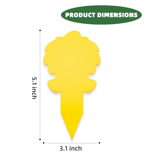 Image of 58 Pack Yellow Sticky Gnat Traps for Plants - Fungus Gnat Killer, Fruit Fly Traps for Indoors, Gnat Sticky Traps for Plants, Family Friendly Design, Ice Cream Shape
