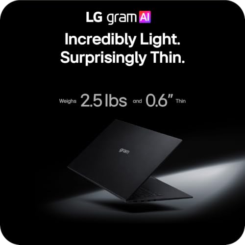 Image of LG gram 14-inch Thin and Lightweight Dual AI Laptop Computer, Windows 11 Home, Copilot+ PC, Intel Core Ultra 7 355, 32GB RAM, 512GB SSD, Obsidian Black