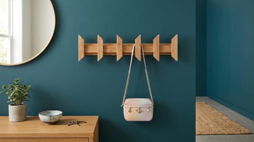 Image of Wooden Wall Mounted Coat Rack with Multiple Hooks, Decorative Wall Hanger for Clothes, Jackets, Bags, Scarves, Towels & Home Organization (Batman 6 Hook)