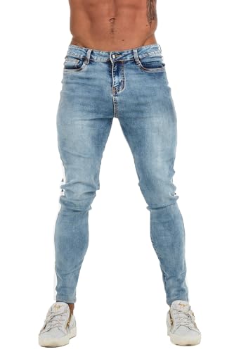 GINGTTO Men's Ripped Jeans Stretch Skinny Denim Pants for Men Tapered Leg