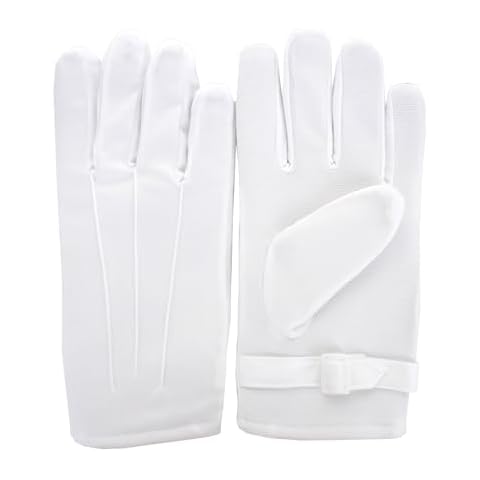 JISEN Men Formal Tuxedo Honor Guard Parade Winter Wind-Resistant Polyester Gloves Slip Resistant Type Cover