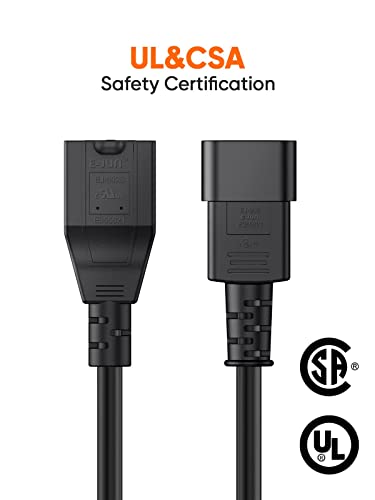 Image of CableCreation 5-Pack 1-Foot NEMA 5-15R to IEC 320 C14 Power Cords, 0.3 M