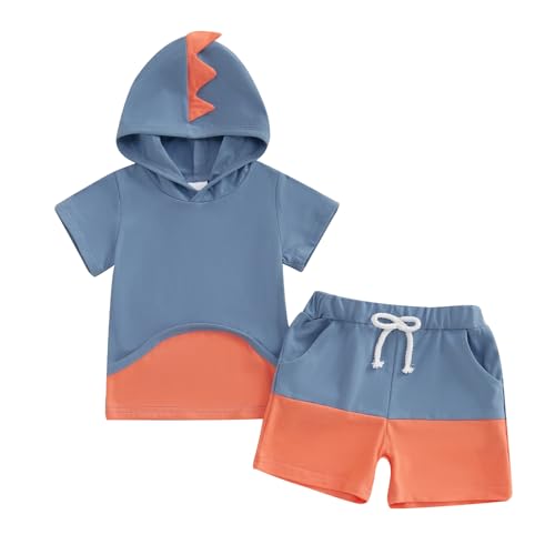 Image of Frietlebird Toddler Baby Boy Summer Clothes Short Sleeve Letter Print Shirt and Elastic Waist Shorts Set Summer 2Pcs