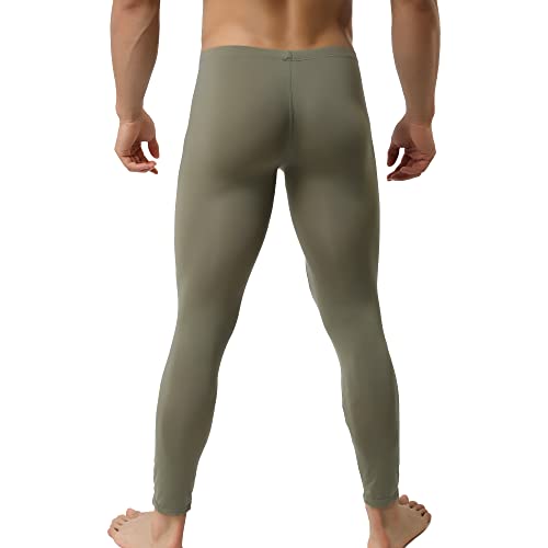 Mens Ice Silk Underwear Pants Low Rise Long John Leggings Base Layer Sports Bottom4
