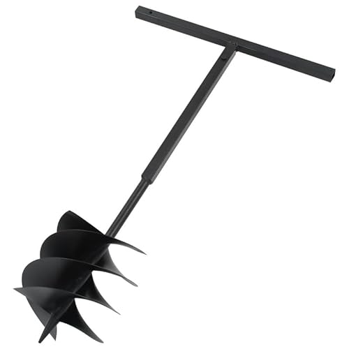 Tarière électrique à main avec poignée 250 mm – Acier noir pour jardinage, perçage et plantation – Robuste et durable
