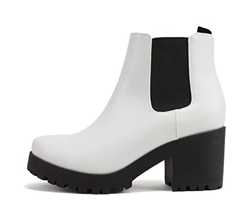 Image of Soda Top Shoes Jaber Ankle Boot W Lug Sole Elastic Gore and Chunky Heel
