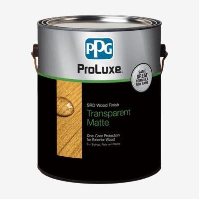PPG Proluxe 240-094 SRD Wood Finish Stain, Transparent Matte, Ebony 094, 1 Gallon