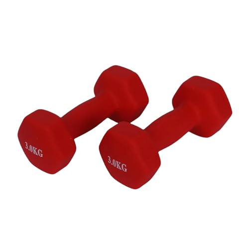 Endless Neoprene Coated Fixed Dumbbell for Gym Exercises | Pair of 3 Kg (2 * 6.6 LB) | Material : Iron with Vinyl Coat | Weights for Women and Men