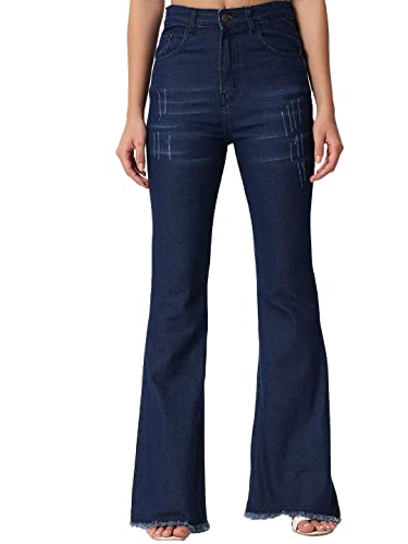 Image of KOTTY Flare Bottom Jeans for Women - Stylish Slim Fit with Bell Shape Leg