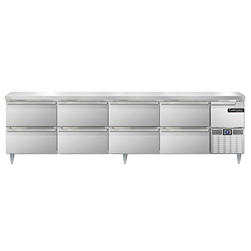 Continental Refrigerator DLRA118-SS-D Designer Line Refrigerated Base Worktop Unit, 118