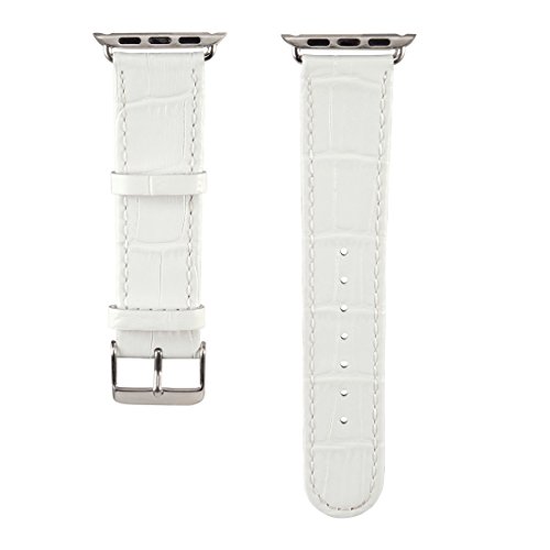 Uhrenarmband Croco (für Apple Watch 38 mm, mit Adapter) weiß