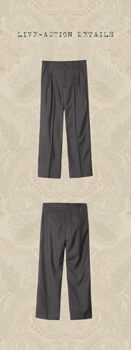 Men's Classic Vintage Straight-Leg Pleated Dress Pants,Wide Leg, Business Formal Trousers Slacks Spring and Autumn3