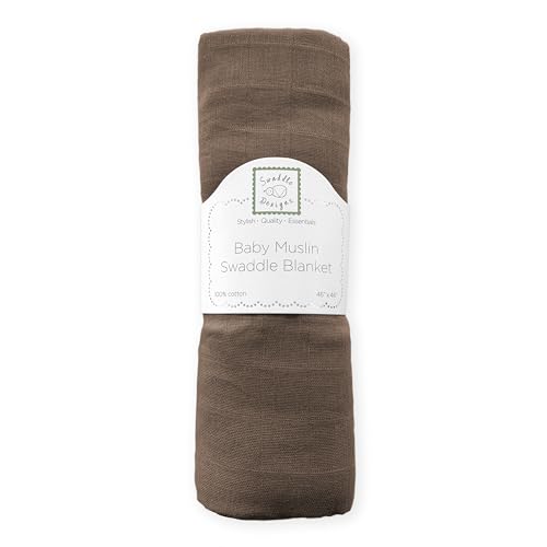 Image of SwaddleDesigns Cotton Muslin Swaddle Blanket, Receiving Blanket for Baby Boys & Girls, Best Registry Gift, 46x46 inches, Fawn