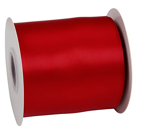 Ribbonitlux 100mm Wide Double Face Satin Ribbon 22 Meters (260-Dark Red, Set for Bow Party Decor, Sewing Applications - Image 3