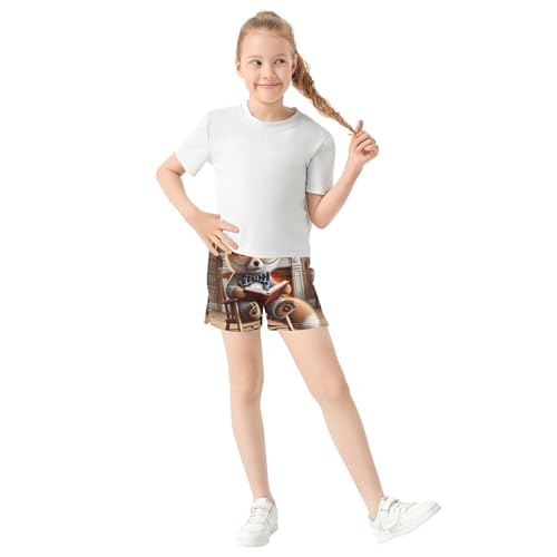 Girls Lounge Shorts Cute Smart Fox Book Lover Print Comfy Pajama Activewear for Teens Kids Summer Clothes, X-Small2