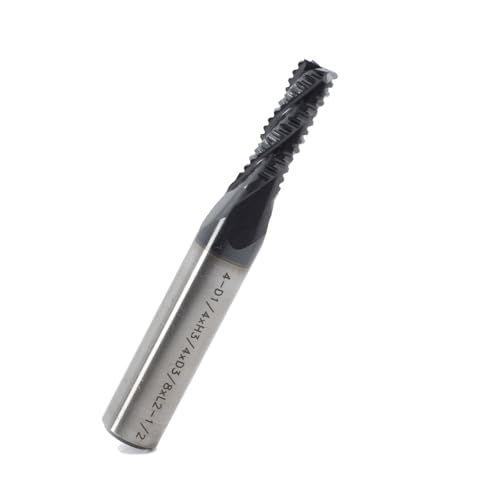 Image of Roughing End Mill JESTUOUS HSS Square Nose 4 Flute Fine Tooth Bit 3 /8 inch Shank Dia. 3 /4 inch Flute Length for Milling Metal Steels,1 Piece