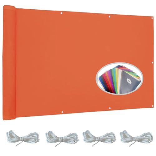 Voile d'ombrage rectangulaire 1.4x2m en polyester orange avec oeillets - 2