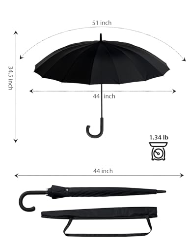 Comeria WQL001U Premium Windproof Umbrella Classic J Stick Handle thumb #6