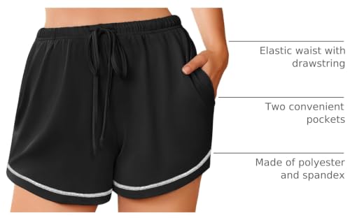Image of Ekouaer Pajama Shorts for Women 2026 Soft Sleep Shorts Casual Lounge Shorts Comfy Pj Bottoms with Pockets