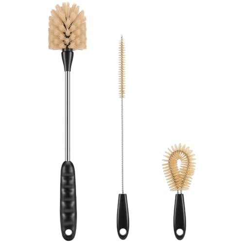 Image of HASTHIP 3 Pcs Bottle Cleaning Brush Set with Lid Cup Brush & Straw Cleaner