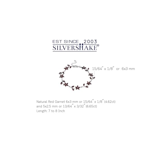 Silvershake White Gold Plated 925 Sterling Silver Flower Leaf 7 to 8 Inch Adjustable Bracelet2