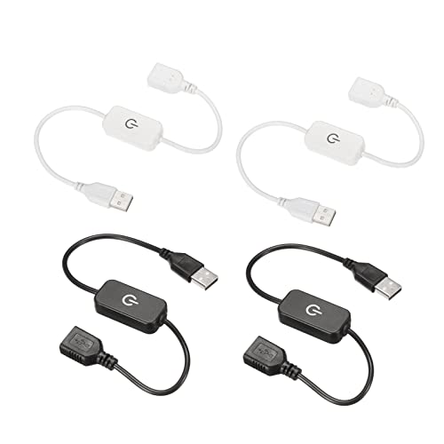 Tool parts 4pcs 5V 3A USB Inline Tact Dimmer Switch LED Strip Lights Controller Black White