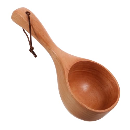 Holibanna Cucharón De Madera Pala Para Agua Cuchara Para Salsa Cucharón De Baño Sauna Baño Cuchara Para Servir Vino Pala Para Agua Multiusos