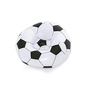 UP IN & OVER Soccer Ball Inflatable Chair, Relaxing, Vinyl, 45″ X 44″ X 26″