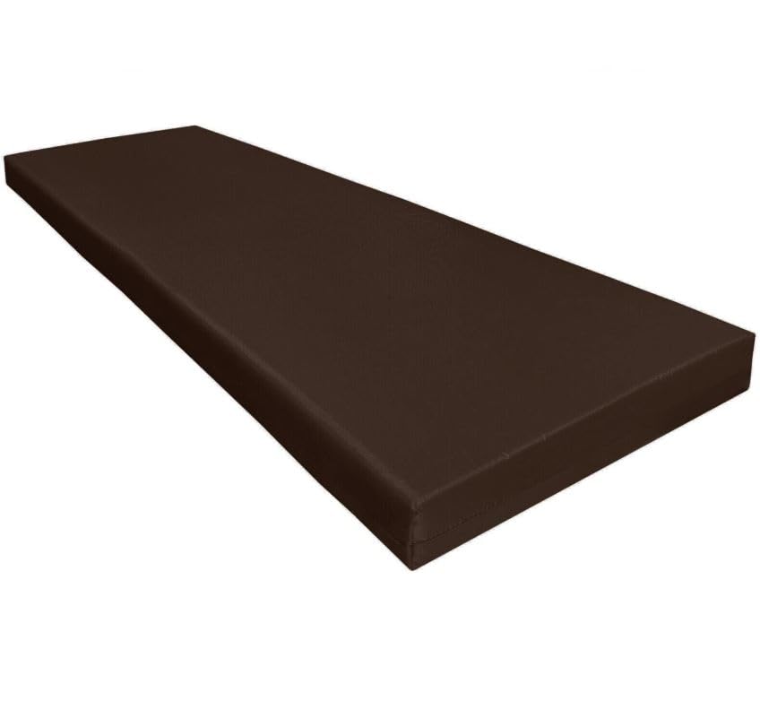 SLUMBER HOME Made-to-Order Camper Van, Caravan, Motorhome, Boat & Window Seat Cushions with Waterproof Polyester Covers and Memory Foam (Chocolate Brown, 70cm x 15cm x 15cm)