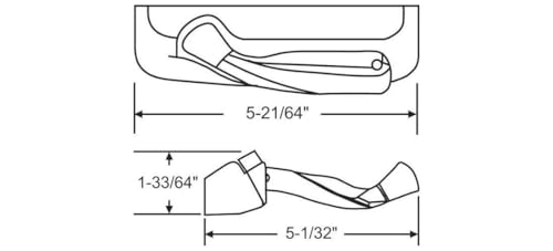 Image of BRIXWELL Encore Tango Casement Window Handle, Left Hand Folding Crank with Metal Arm and Plastic Cover, 5-21 /64 inch Overall Length, 5-1 /32 inch Arm, 1-33 /64 inch Height, White Finish, Offset Mount
