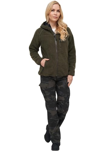 Brandit Women Teddyfleece Jacket Hooded, Farbe: olive, Größe: S